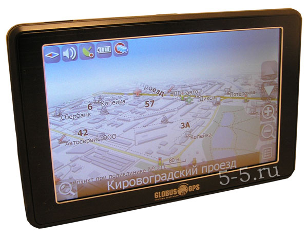 Автомобильный GPS навигатор GLOBUS GL-570HD 5.0