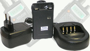ЗУ + PB-43L Li-ION 1500 мАч - литиевый аккумулятор для раций Kenwood с зарядным стаканом