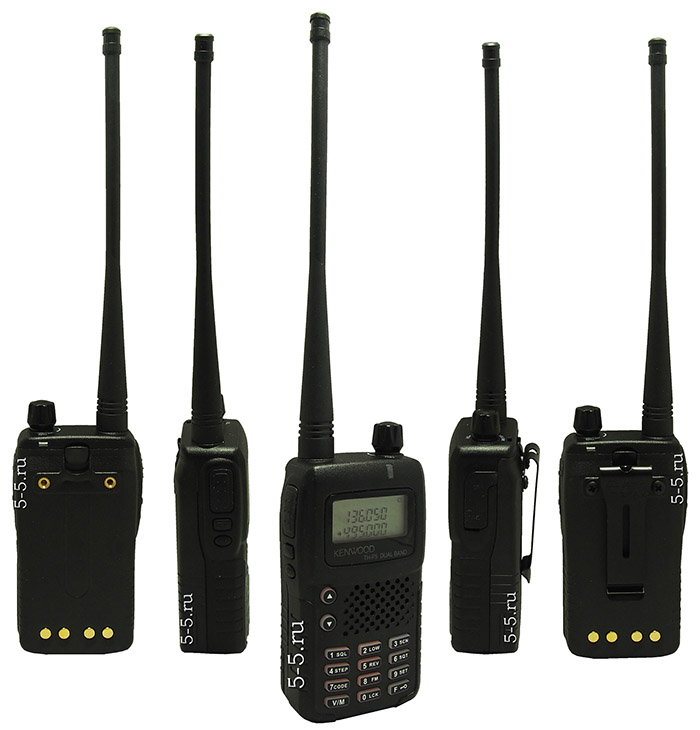 Двухдиапазонная носимая радиостанция Kenwood TH-F5 Dual Band, 8 Вт, FM радиоприёмник, 136-174 и 400-480 МГц, версия 2020 г., Li-Ion аккумулятор 3000 мАч