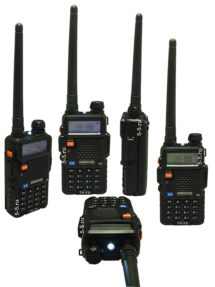 Двухдиапазонная носимая радиостанция Kenwood TK-F8 Dual, 8 Вт, FM радиоприёмник, 136-174 и 400-520 МГц, версия 2019 г., Li-Ion аккумулятор 3000 мАч